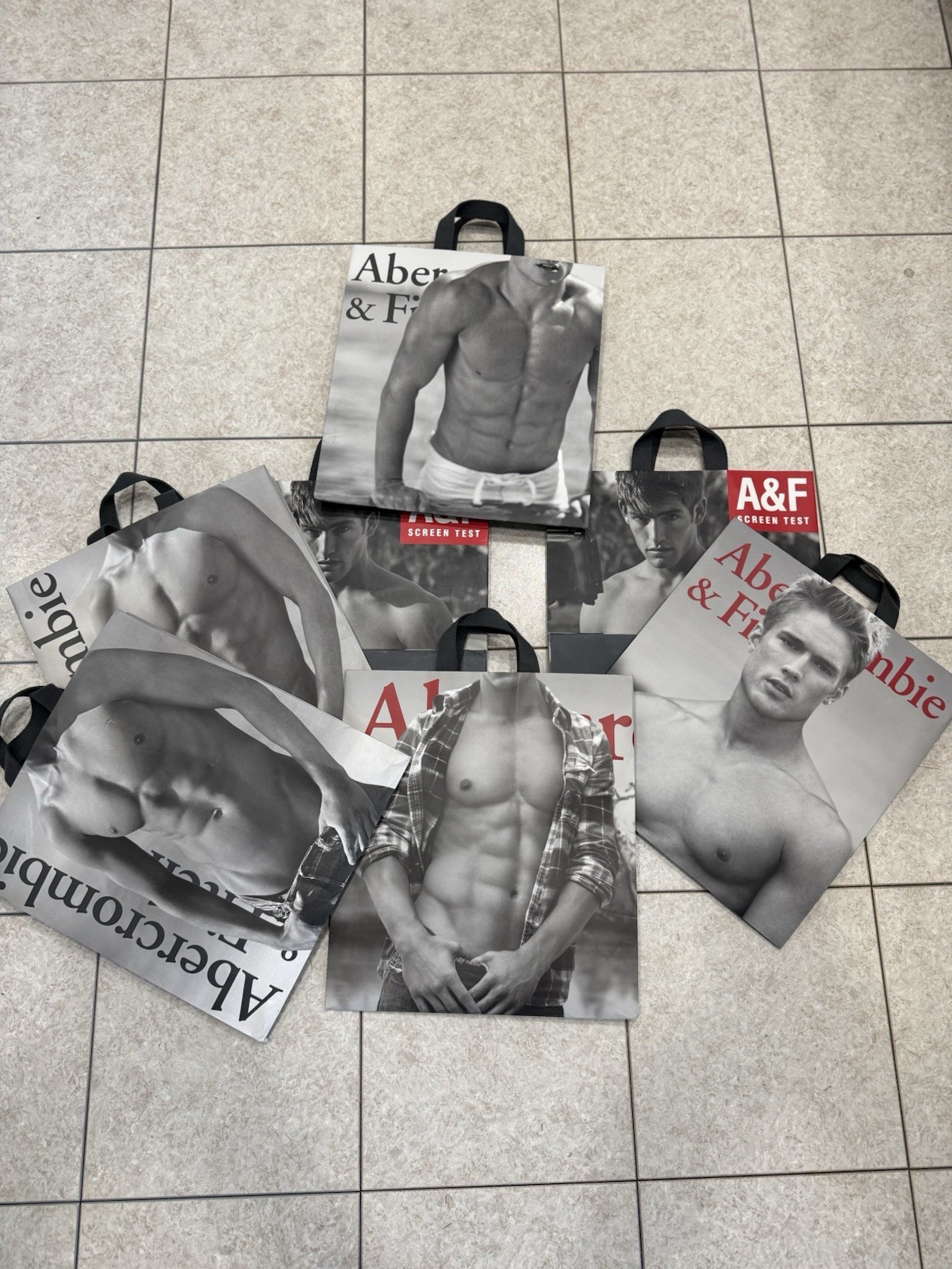 Abercrombie & Fitch Shopping Bags Lot Of 7 VINTAGE Abercrombie & Fitch Shopping Bags Lot Of 7 VINTAGE