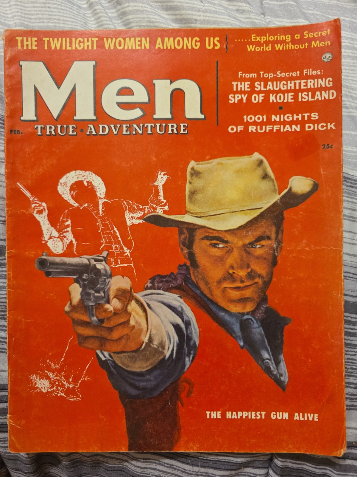 MEN MAGAZINE FEB 1957-JAMES BAMA ART-JUDY FOSTER-PULP FN MEN MAGAZINE FEB 1957-JAMES BAMA ART-JUDY FOSTER-PULP FN