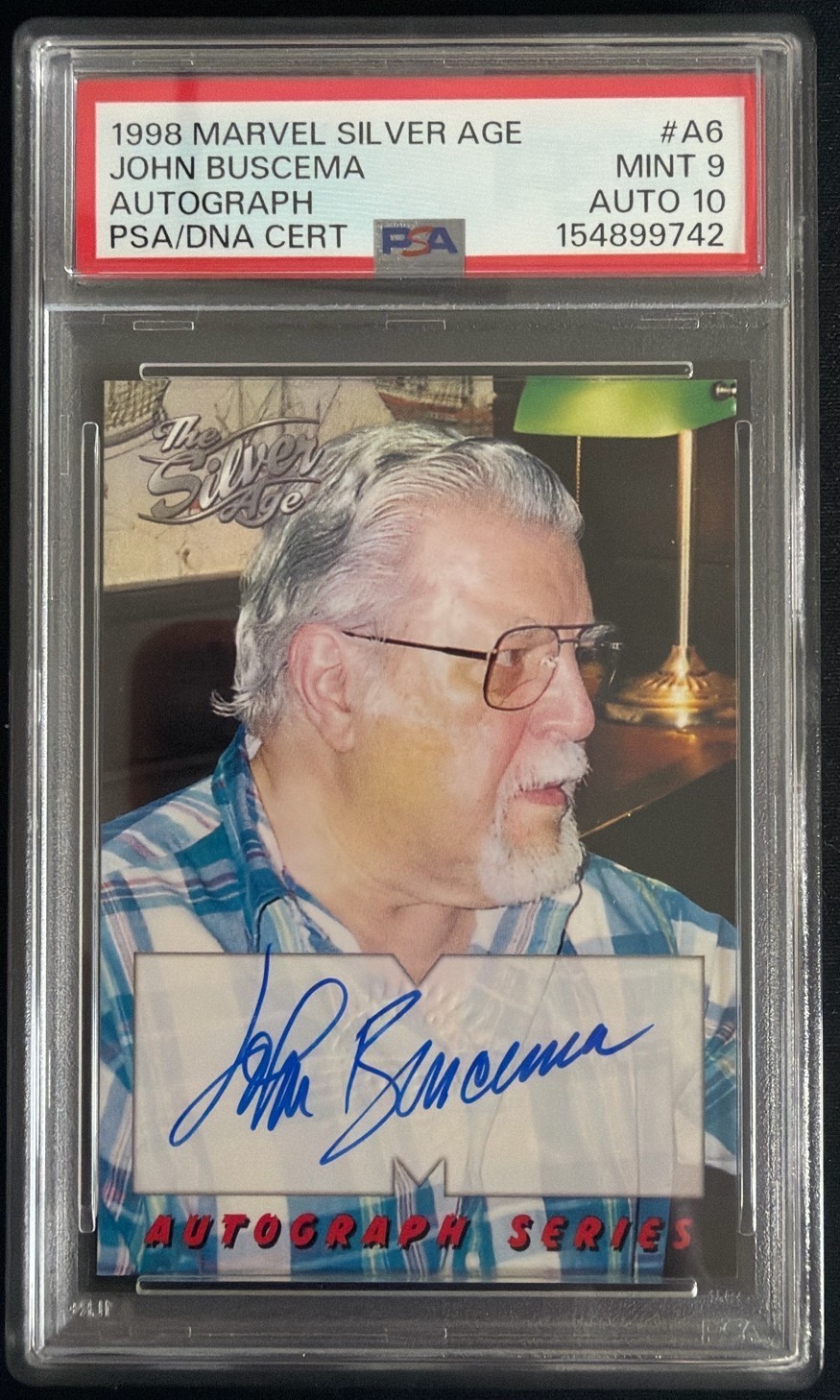 1998 SkyBox Marvel Silver Age John Buscema Autograph #A6 PSA 9 MINT AUTO 10