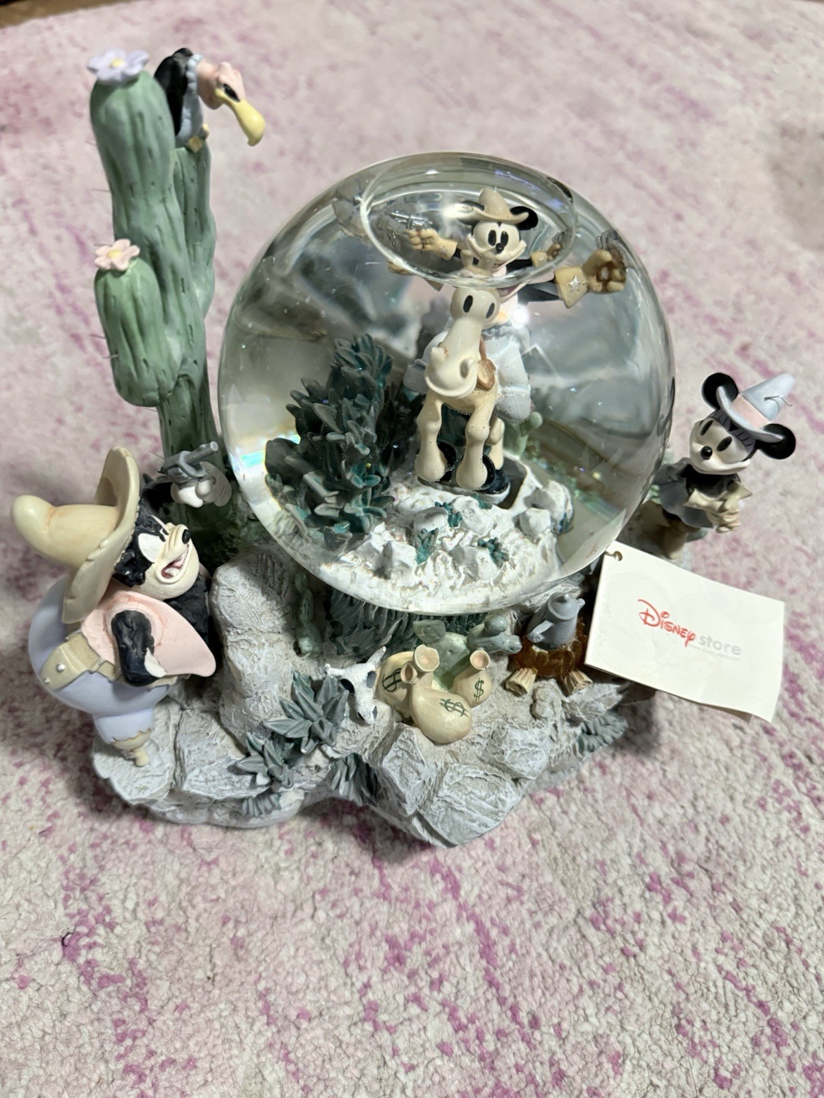 Rare Disney Mickey Home On The Range Snow Globe, Lights & Music, w/ Disney Tag Rare Disney Mickey Home On The Range Snow Globe, Lights & Music, w/ Disney Tag