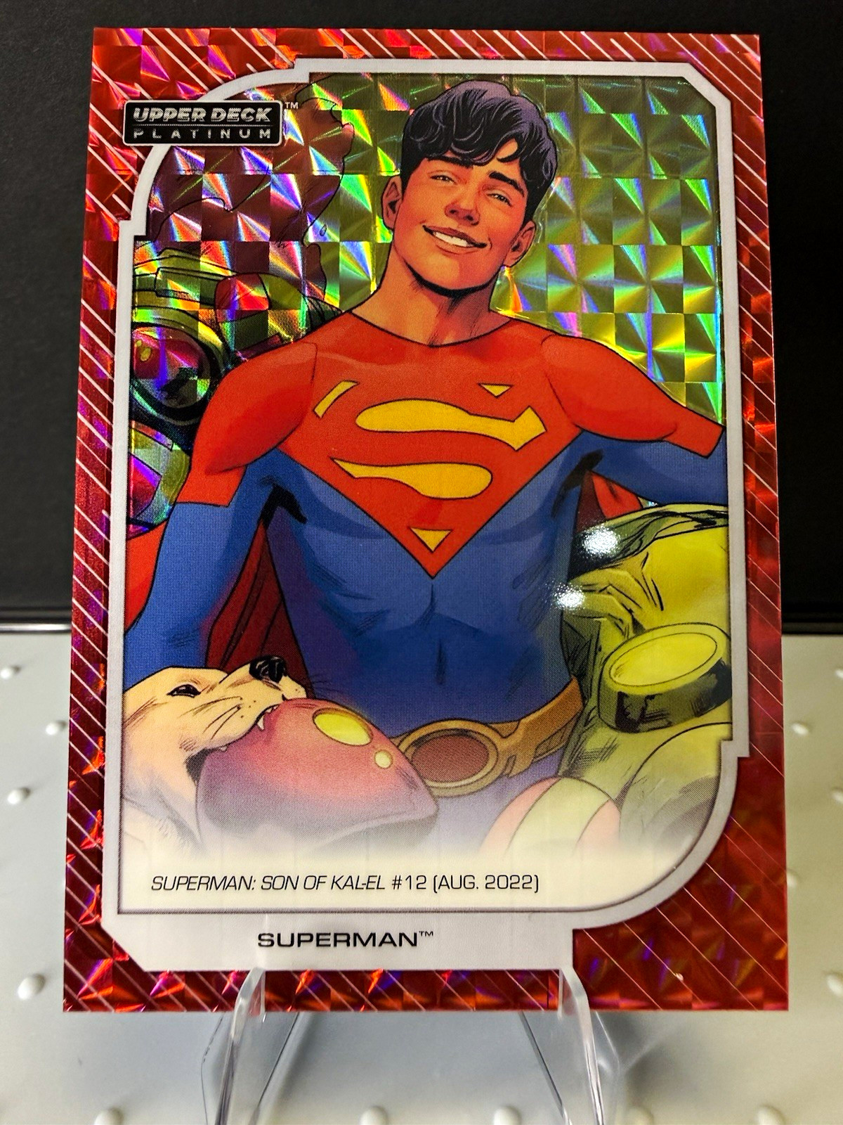 2026 Upper Deck Platinum DC Superman Red Tessellation #’d /15 #191 Jon Kent 2026 Upper Deck Platinum DC Superman Red Tessellation #’d /15 #191 Jon Kent
