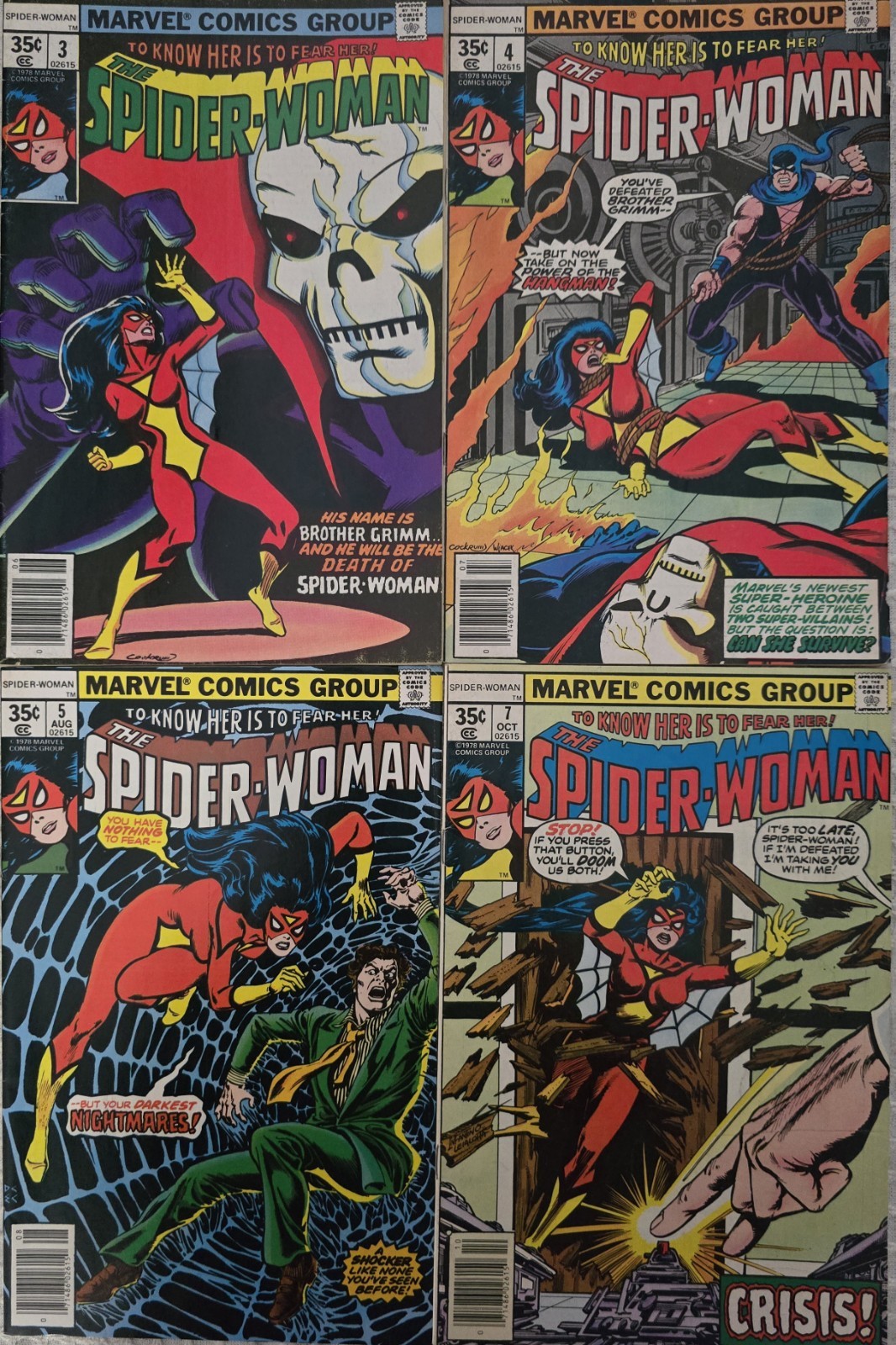 SPIDER-WOMAN #3 4 5 7 KEY Marvel Origin 1978 Comic Book Vol. 1 Wolfman Newsstand SPIDER-WOMAN #3 4 5 7 KEY Marvel Origin 1978 Comic Book Vol. 1 Wolfman Newsstand