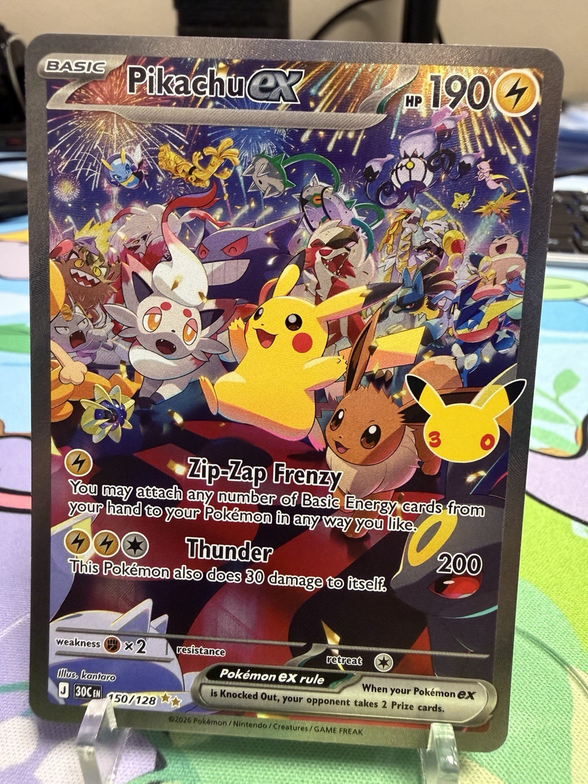 Pokémon TCG Pikachu EX 150/128 30th Celebration Near mint Pokémon TCG Pikachu EX 150/128 30th Celebration Near mint
