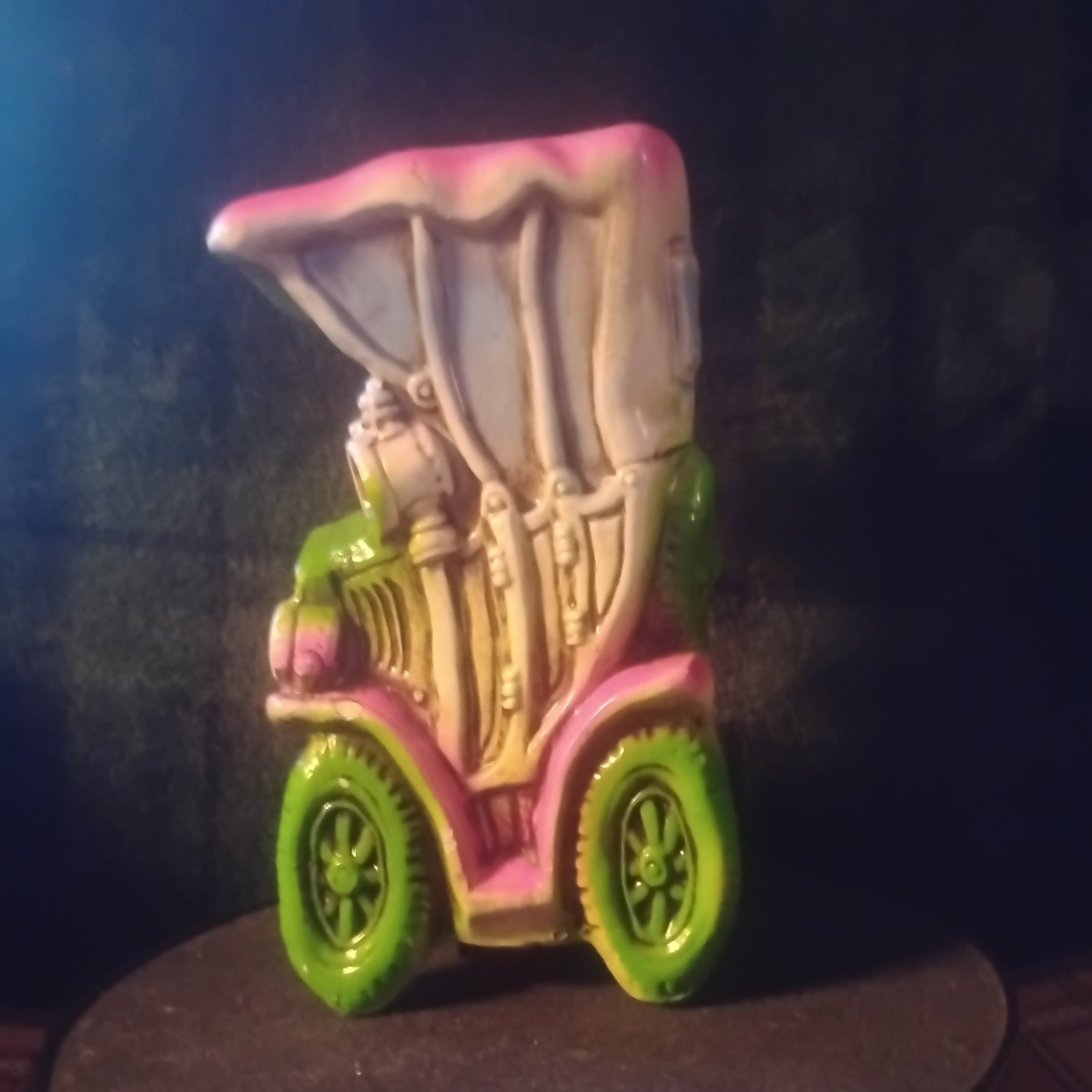 Vintage Ceramaster Car Bank 1971 Japan Green Pink Blue 11\ Vintage Ceramaster Car Bank 1971 Japan Green Pink Blue 11\
