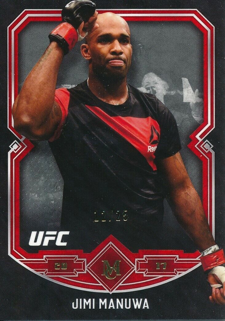 2017 TOPPS UFC MUSEUM COLLECTION #45 JIMI MANUWA RED RUBY PARALLEL CARD #12/25