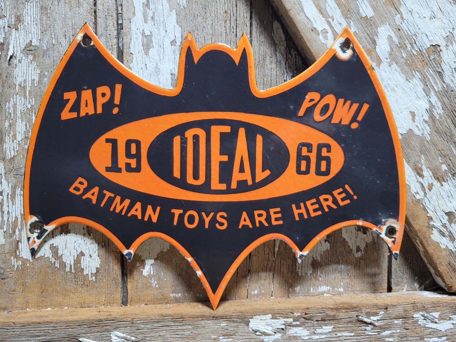 VINTAGE IDEAL PORCELAIN SIGN OLD 1966 12