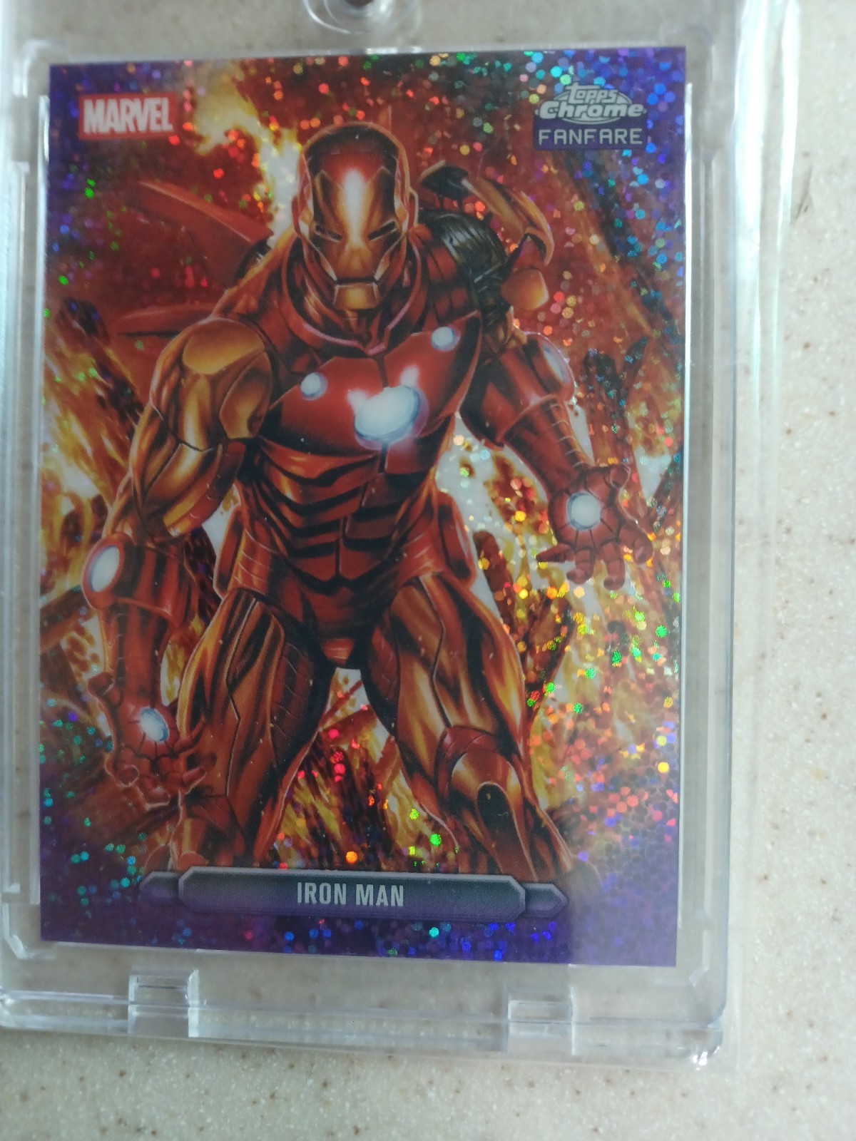 Marvel 2026 Topps Chrome Fanfare Iron Man /75 Purple Speckle Refractor FF-22 Marvel 2026 Topps Chrome Fanfare Iron Man /75 Purple Speckle Refractor FF-22