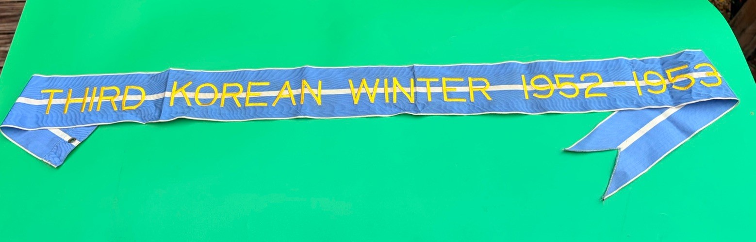 US Army Streamer Korean War Third Korean Winter 1952-1953 Banner Blue & White