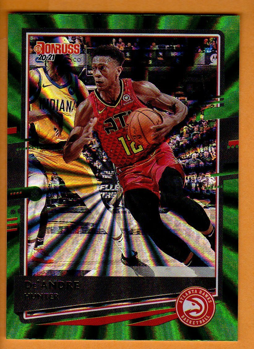 2020-21 DONRUSS/DE ANDRE HUNTER(ATLANTA HAWKS)GREEN HOLO LASER BASKETBALL CARD 2020-21 DONRUSS/DE ANDRE HUNTER(ATLANTA HAWKS)GREEN HOLO LASER BASKETBALL CARD