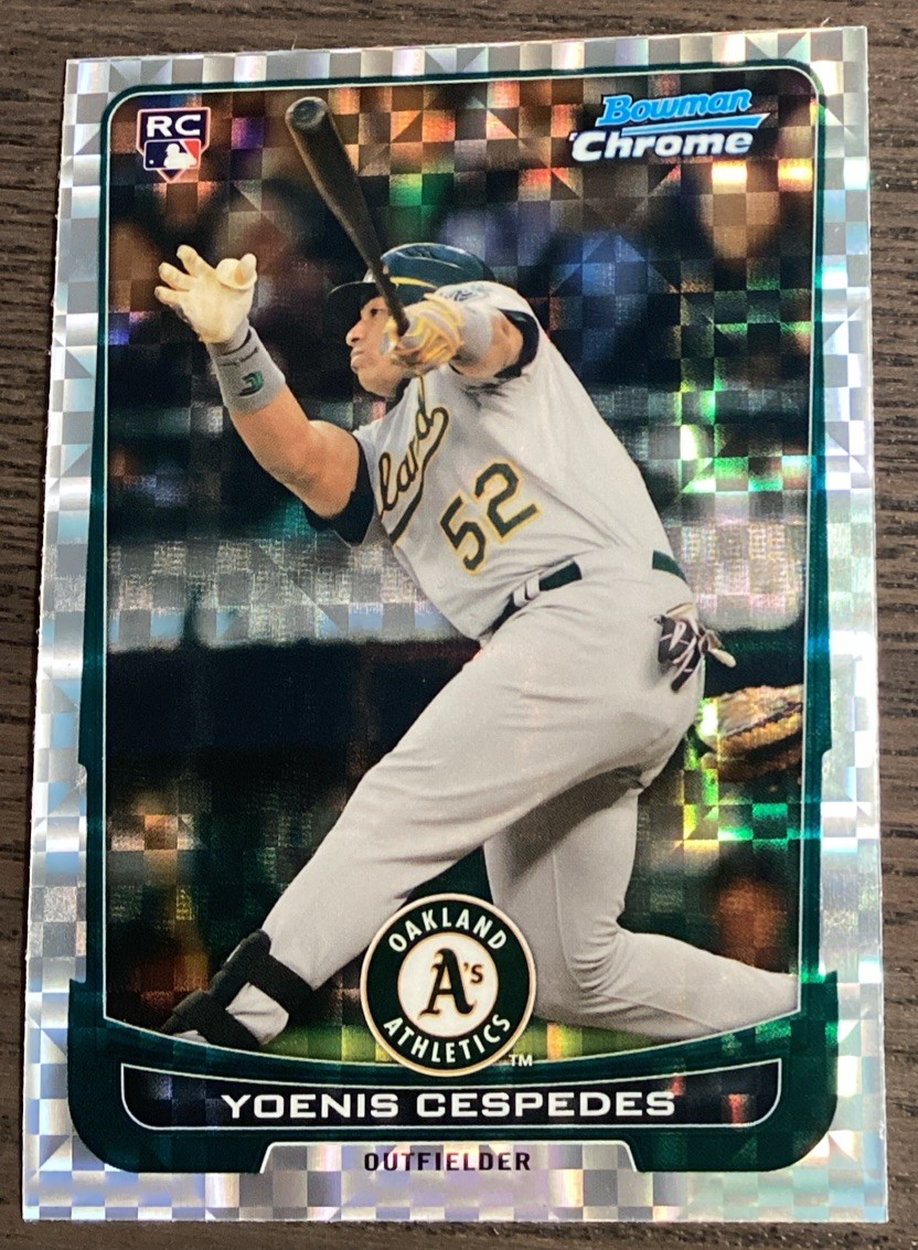 2012 Bowman Chrome Baseball X-Fractor Refractor #44 Yoenis Cespedes RC Athletics 2012 Bowman Chrome Baseball X-Fractor Refractor #44 Yoenis Cespedes RC Athletics