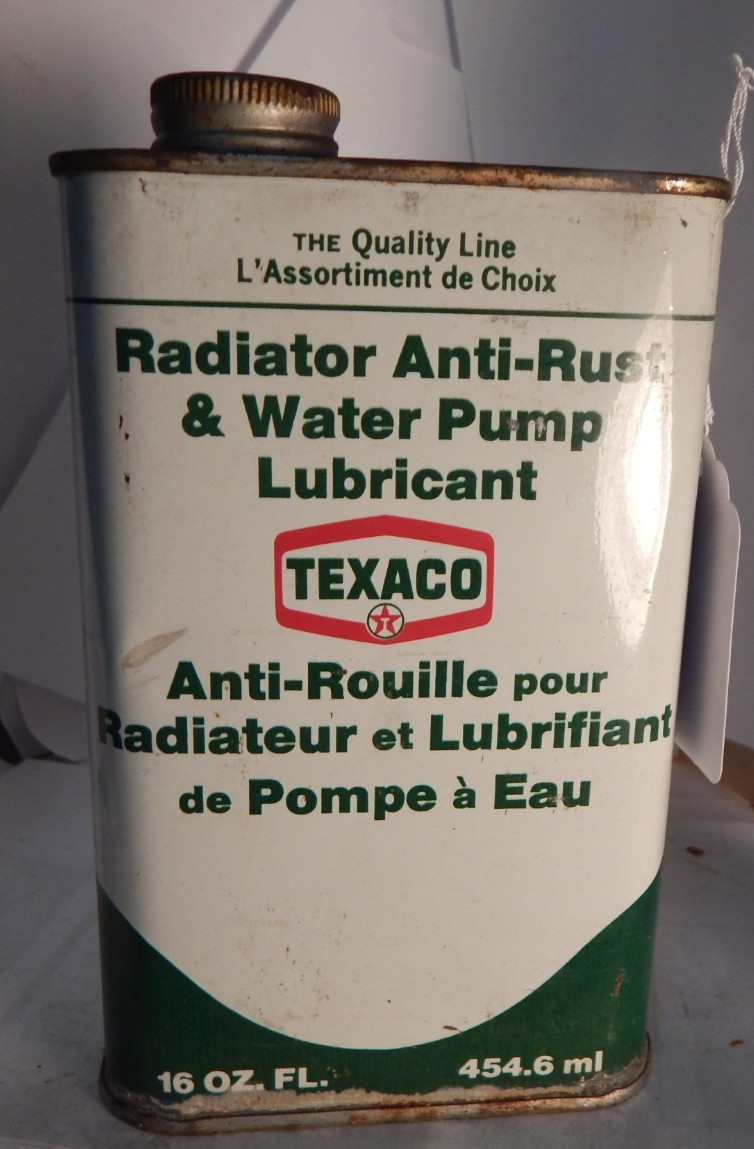 vintage tin--Texaco radiator anti rust water pump lubricant Toronto, Canada full vintage tin--Texaco radiator anti rust water pump lubricant Toronto, Canada full