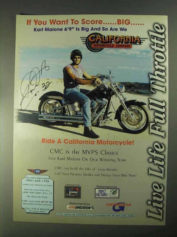 1998 CMC Motorcycle Ad - Karl Malone