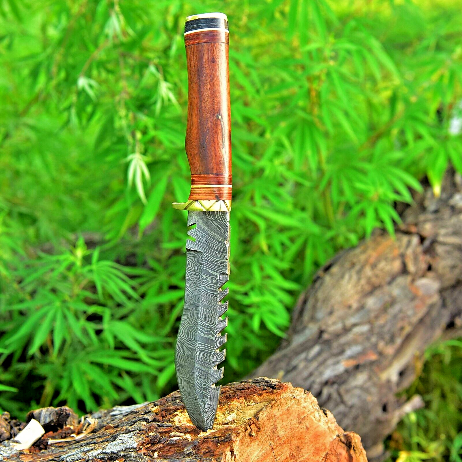 10' Outdoor Handcrafted Artisan Damascus Steel Survival Knife WOOD HANDLE X432 10' Outdoor Handcrafted Artisan Damascus Steel Survival Knife WOOD HANDLE X432