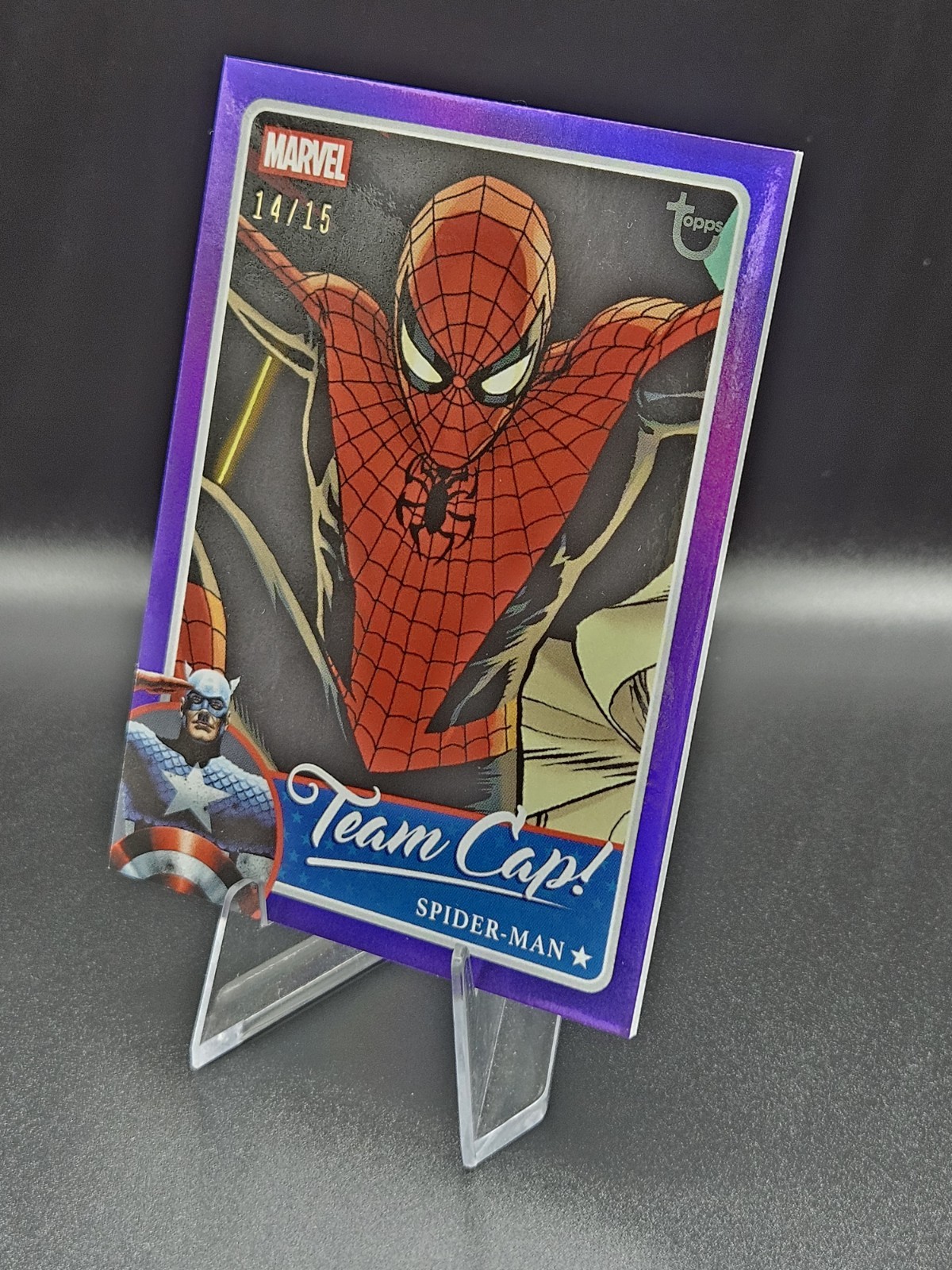 2026 Topps Brooklyn Collection Marvel Team Cap Spider-Man /15