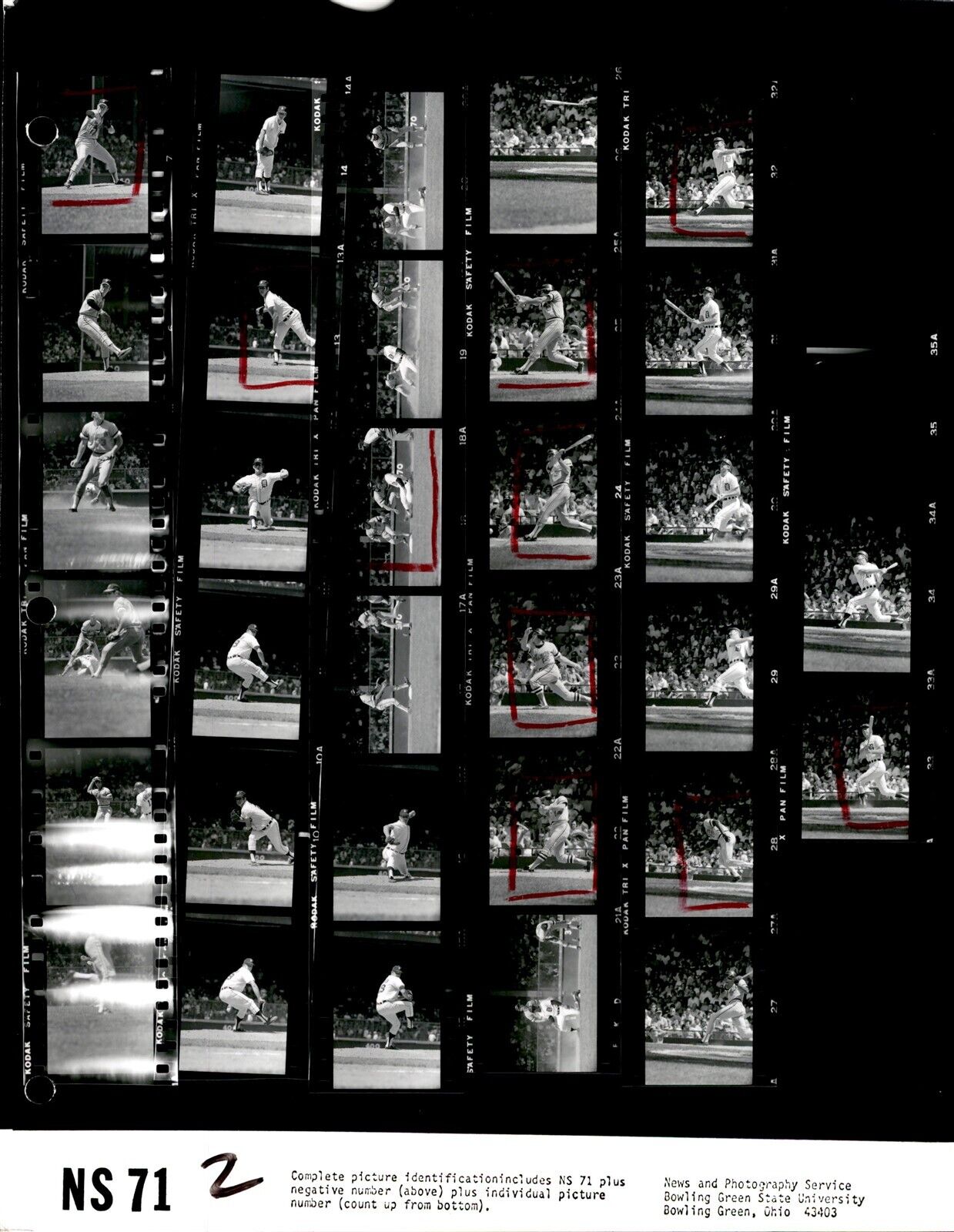 LD361 1972 Original Contact Sheet Photo BALTIMORE ORIOLES vs DETROIT TIGERS