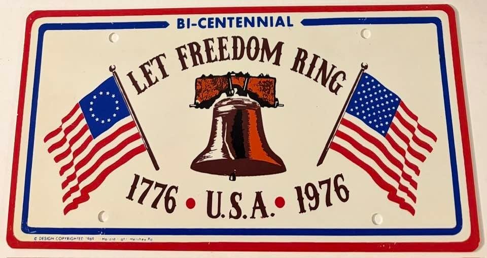1776 1976 Bicentennial Let Freedom Ring License Plate Liberty Bell PLASTIC 1776 1976 Bicentennial Let Freedom Ring License Plate Liberty Bell PLASTIC