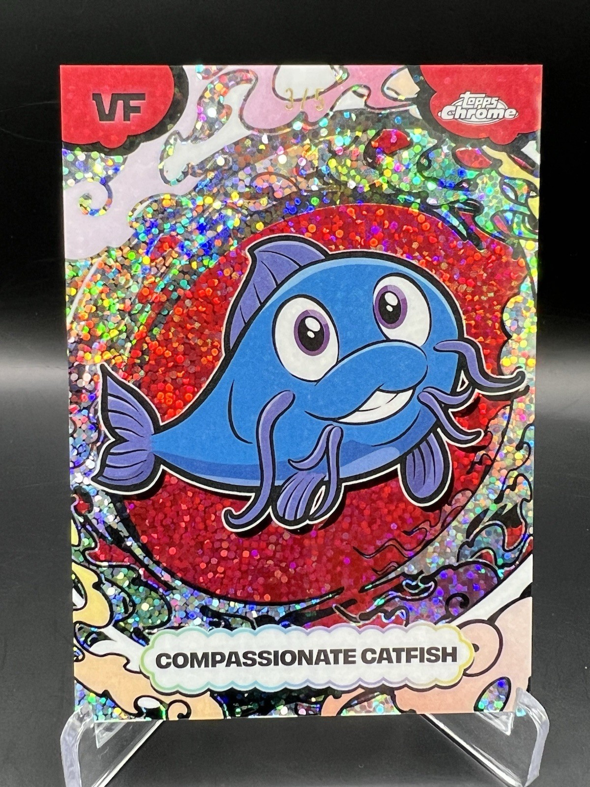 Compassionate Catfish 2026 Topps Chrome Veefriends Red Manga Speckle /5 Compassionate Catfish 2026 Topps Chrome Veefriends Red Manga Speckle /5