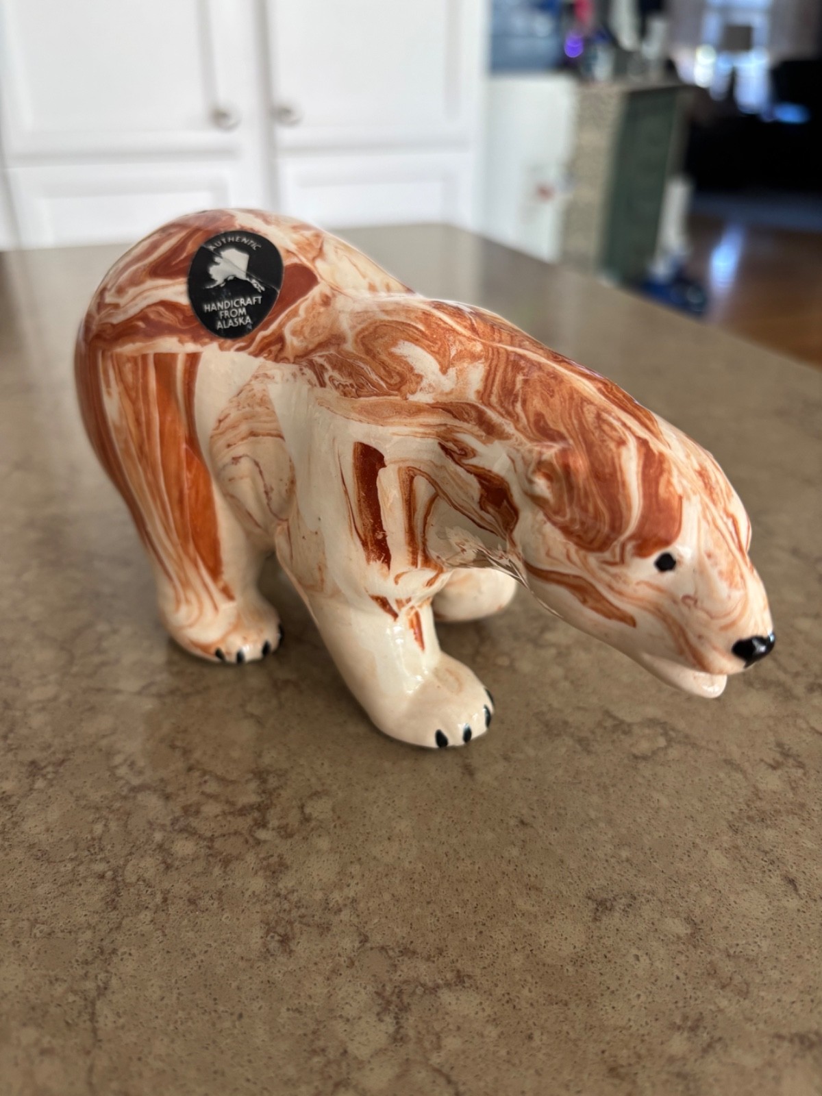 Vintage Authentic Alaskan Polar Bear Ceramic Brown & Tan 3 3/4\ Vintage Authentic Alaskan Polar Bear Ceramic Brown & Tan 3 3/4\