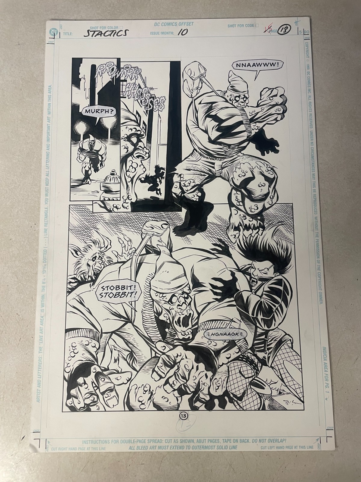 SCARE TACTICS #10 ORIGINAL COMIC ART 1998 GROSS OUT SCREAM QUEEN FIGHT WEREWOLF SCARE TACTICS #10 ORIGINAL COMIC ART 1998 GROSS OUT SCREAM QUEEN FIGHT WEREWOLF
