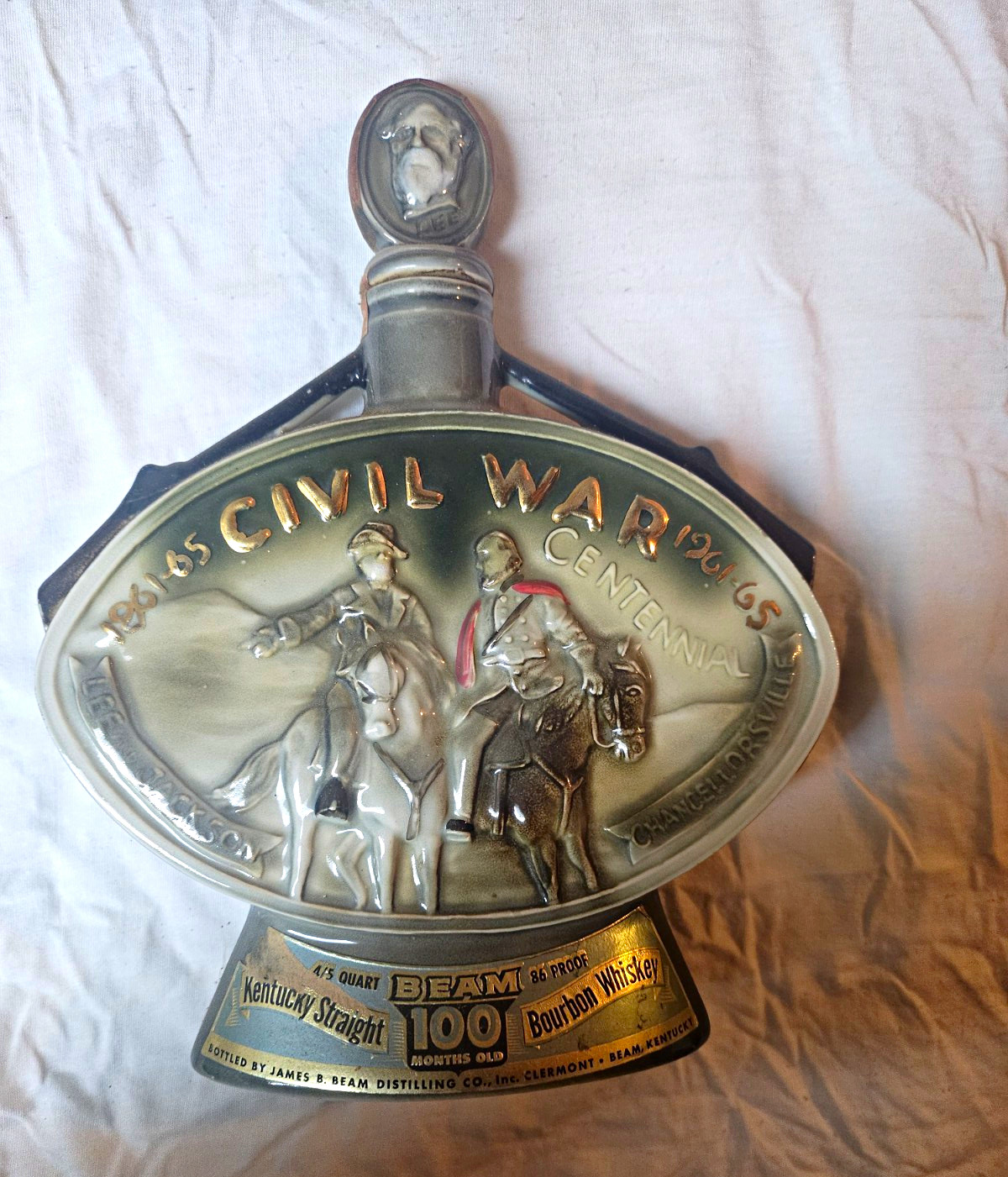 Vintage 1961 Jim Beam Civil War Centennial Decanter Regal China 145-61 Vintage 1961 Jim Beam Civil War Centennial Decanter Regal China 145-61