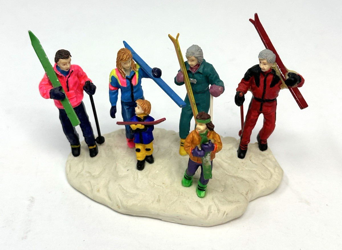 Vintage 1997 Lemax Vail Village Skiing Party Figurine #73200 Poly-Resin Boxed Vintage 1997 Lemax Vail Village Skiing Party Figurine #73200 Poly-Resin Boxed