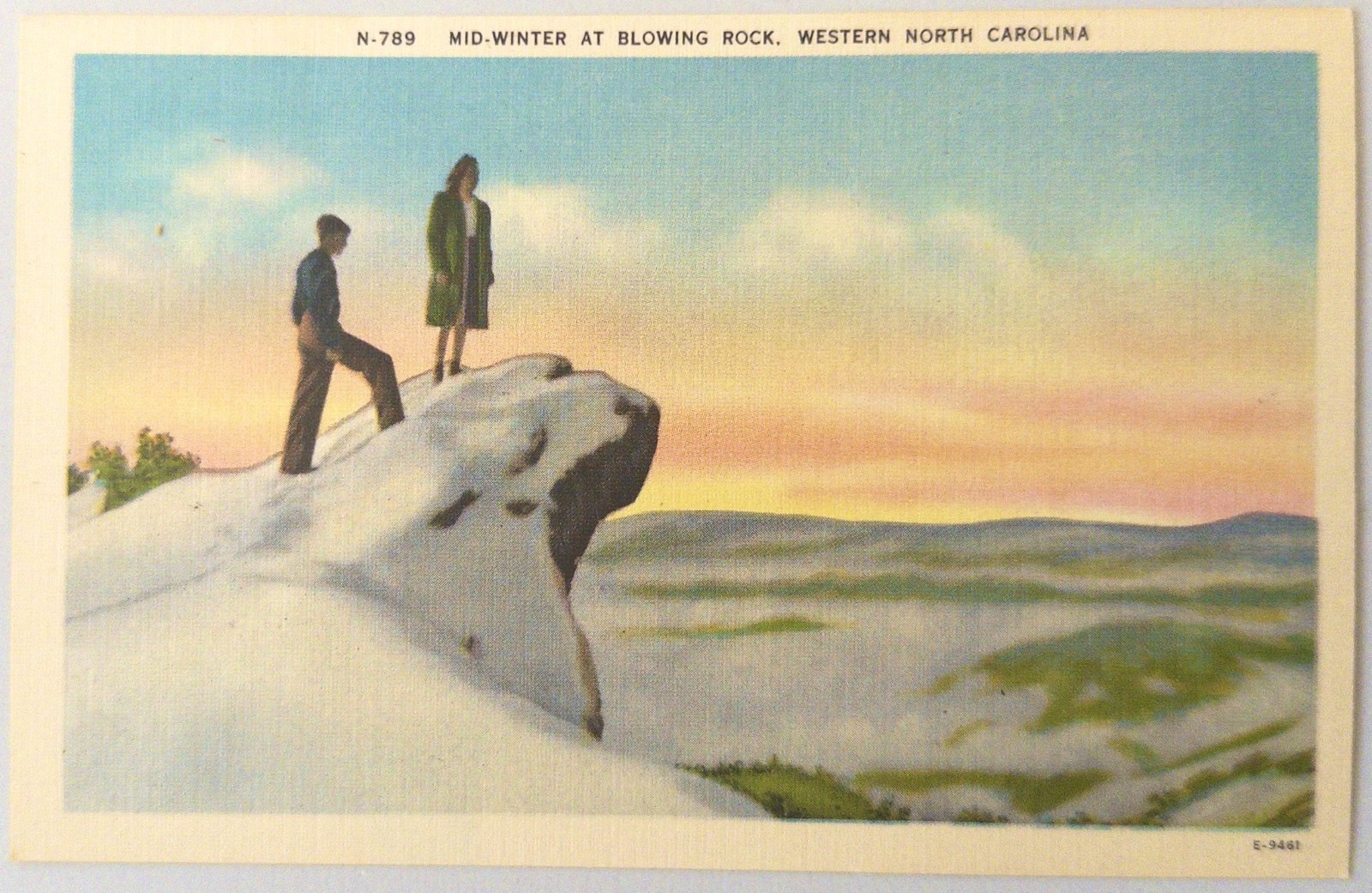 Blowing Rock, NC - Vintage Mid-Winter Mountain North Carolina Postcard Unposted