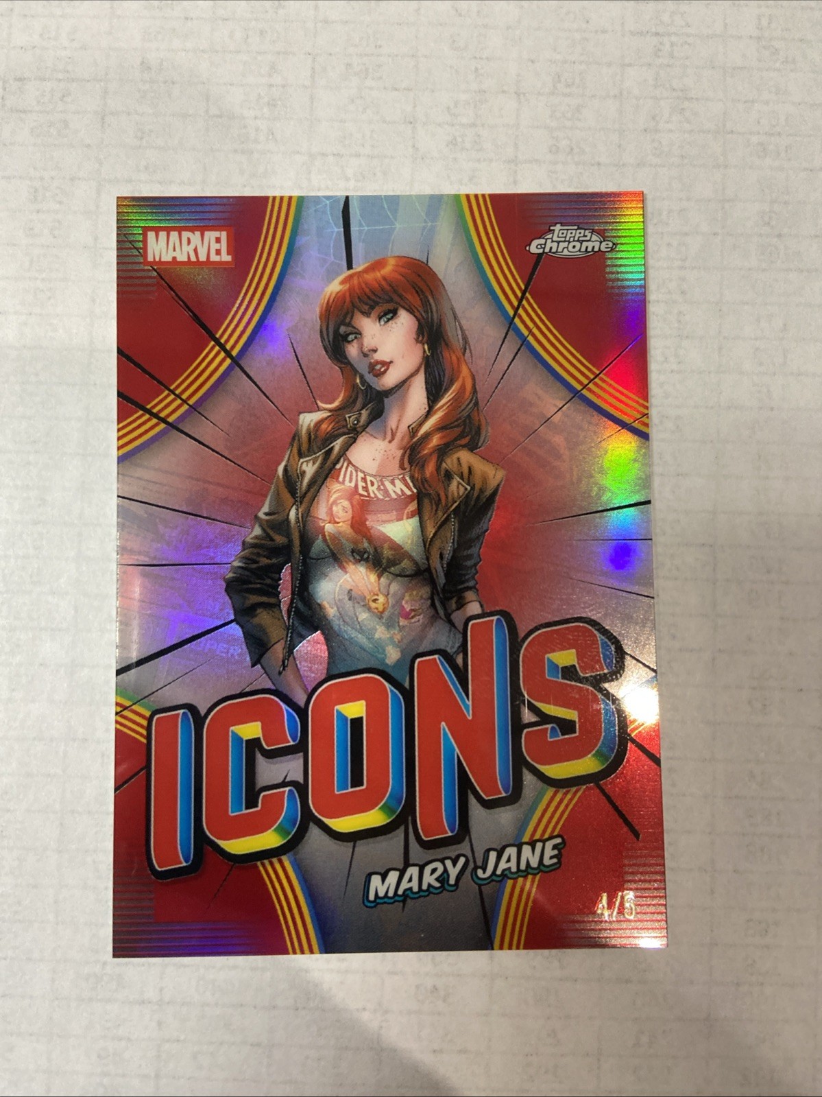 2026 Topps Chrome Icons Mary Jane #d/5 Red Refractor 2026 Topps Chrome Icons Mary Jane #d/5 Red Refractor