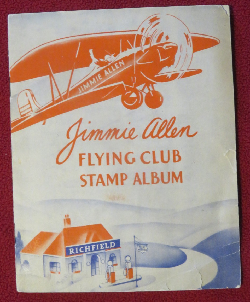 1936 Jimmie Allen Flying Club Stamp Album Richfield Oil Corp. Vintage (2)
