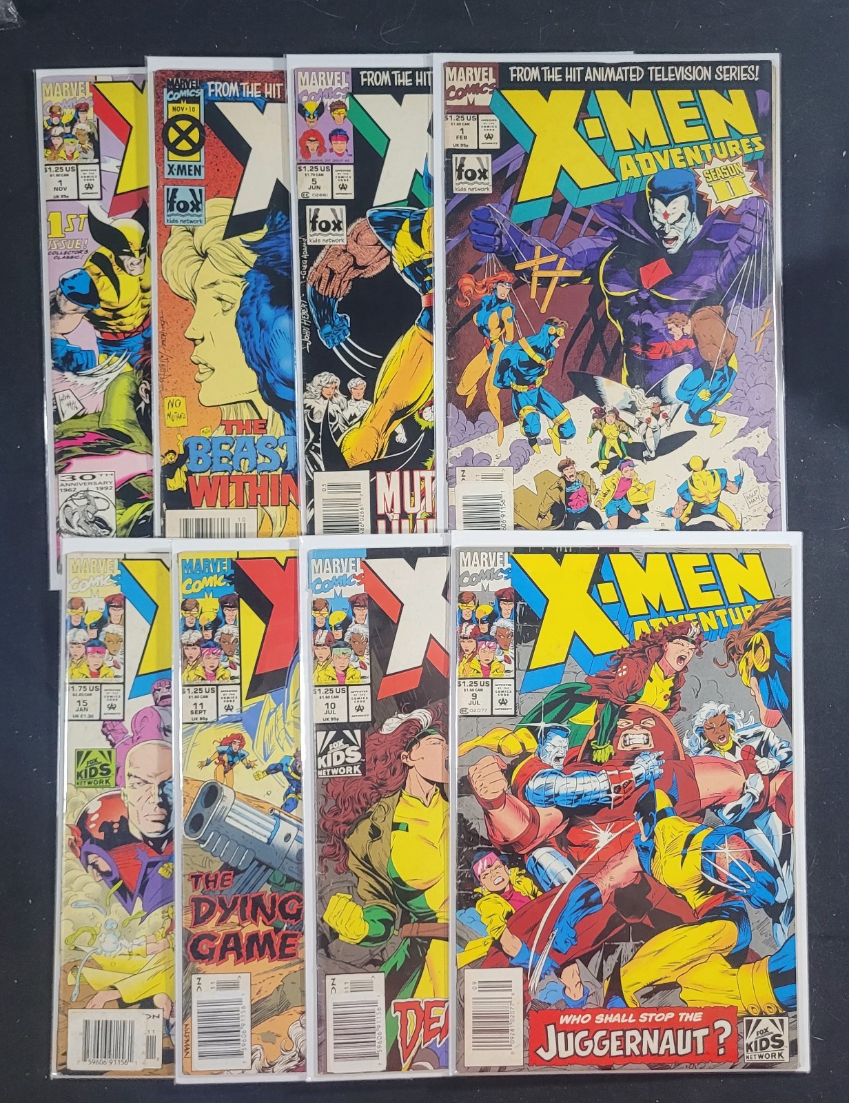 1990\'s Marvel Comics X-Men Adventures Comic Book Lot of 8