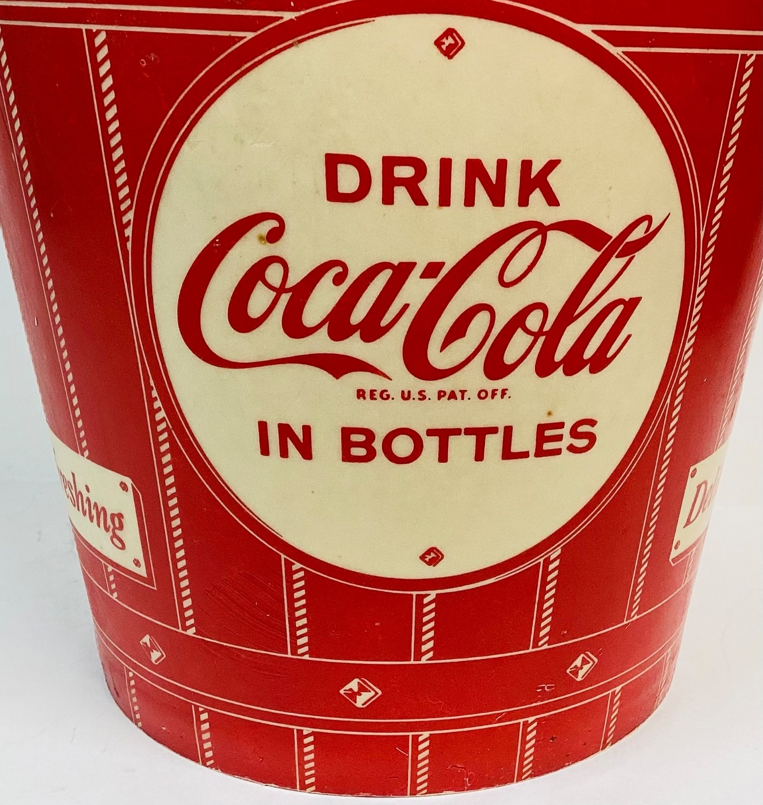 Vintage 1950’s Coca Cola Rare Popcorn Bucket Movie Theater Sign Advertising Vintage 1950’s Coca Cola Rare Popcorn Bucket Movie Theater Sign Advertising