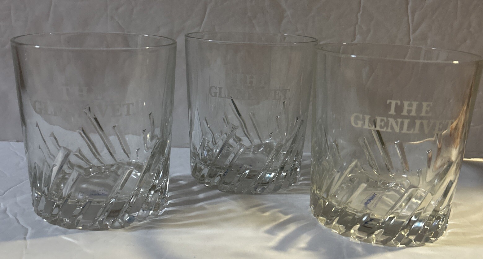 VTG “The Glenlivet” Scotch Whiskey Logo Rocks Glass Set of 3 Vonpoc France VTG “The Glenlivet” Scotch Whiskey Logo Rocks Glass Set of 3 Vonpoc France