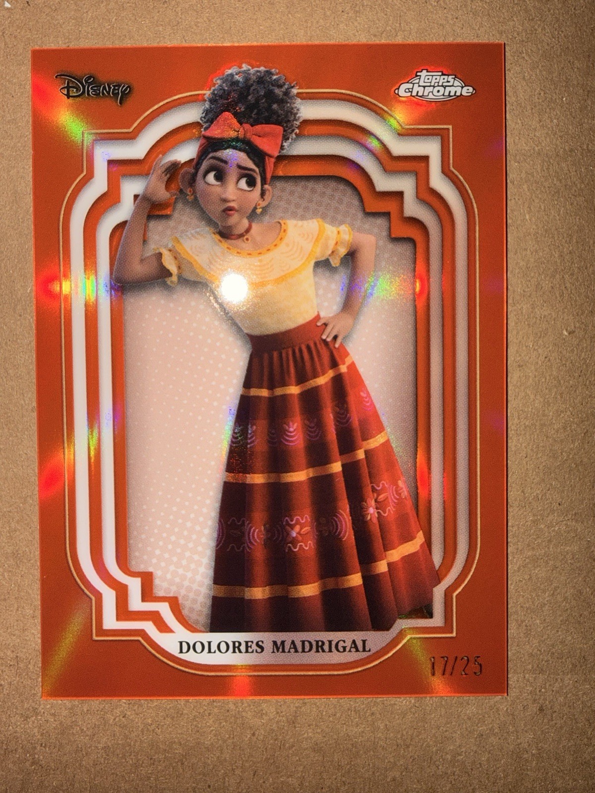 2024 Topps Chrome Disney Dolores Madrigal Orange Refractor #/25 Encanto 2024 Topps Chrome Disney Dolores Madrigal Orange Refractor #/25 Encanto