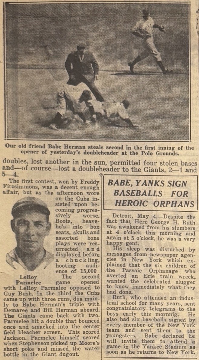 Vintage 1933 - Babe Ruth NY Yankees - NY Daily News Newspaper Article
