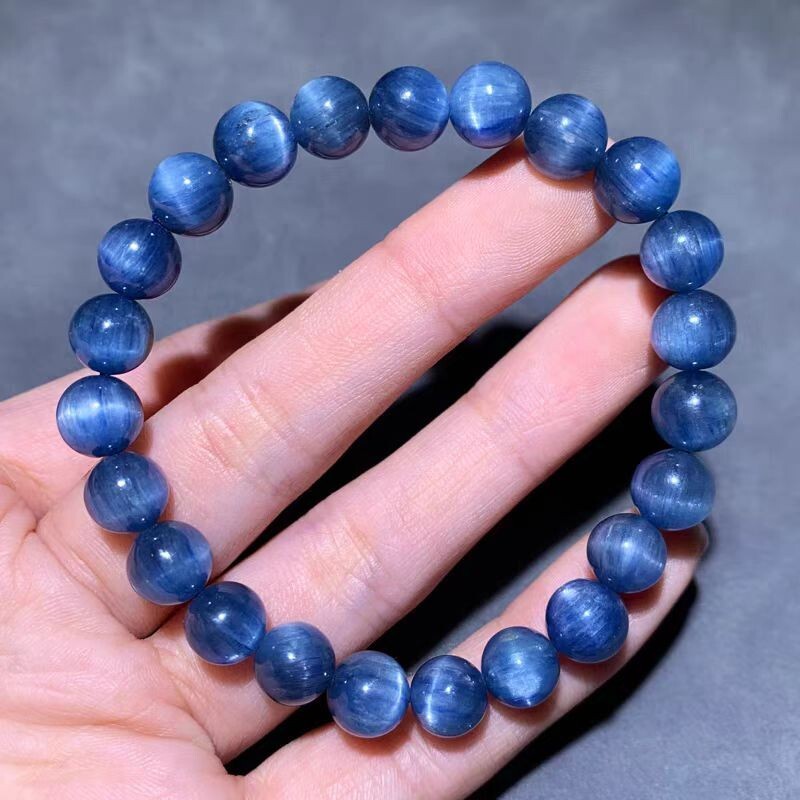 Natural Cat's Eye Kyanite Bracelet - Collector's Quality  9mm