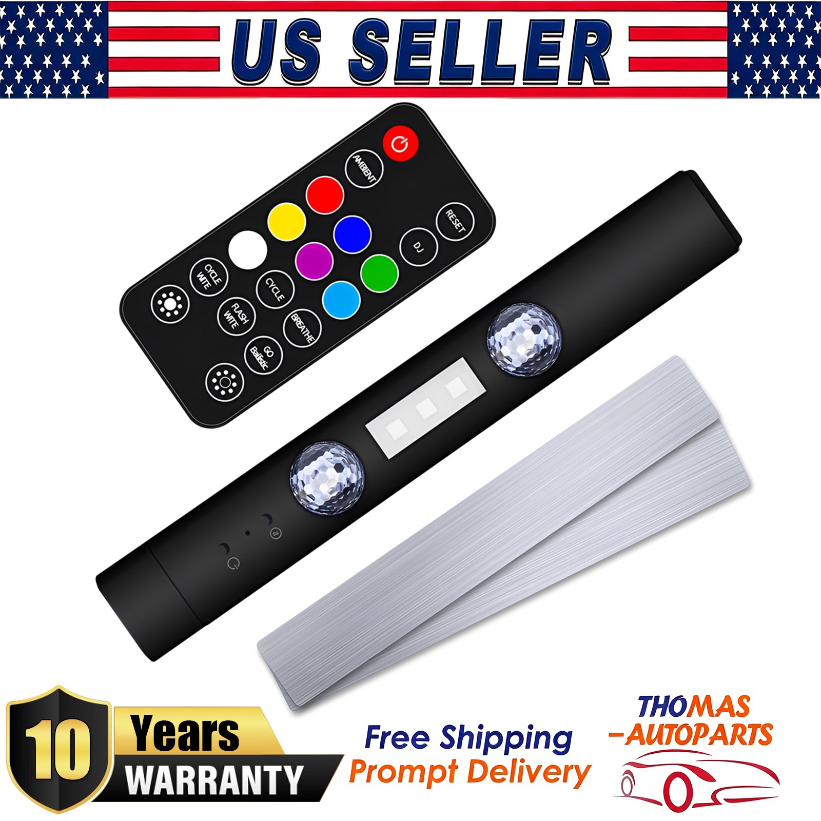 RGB Automotive Ambient Light Kit Under Dash Foot Well Seats Inside Lighting US