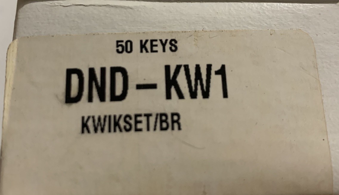 ILCO DND-KW1 Key Blanks For KWIKSET Lock. 50 Keys Per Box.