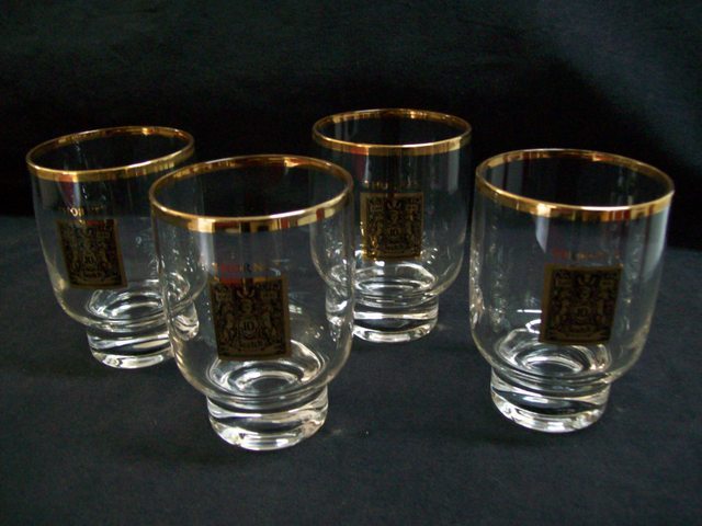 Set of 4 Vintage Thornes 22K Gold Logo/Rim Cocktail Glasses Federal Glass Co. Set of 4 Vintage Thornes 22K Gold Logo/Rim Cocktail Glasses Federal Glass Co.