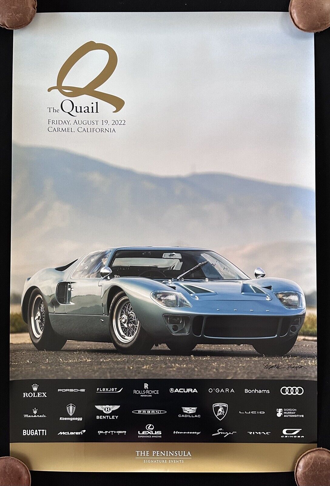 NEW 2022 Quail Motorsport Gathering Poster FORD GT40 Stephen Thompson