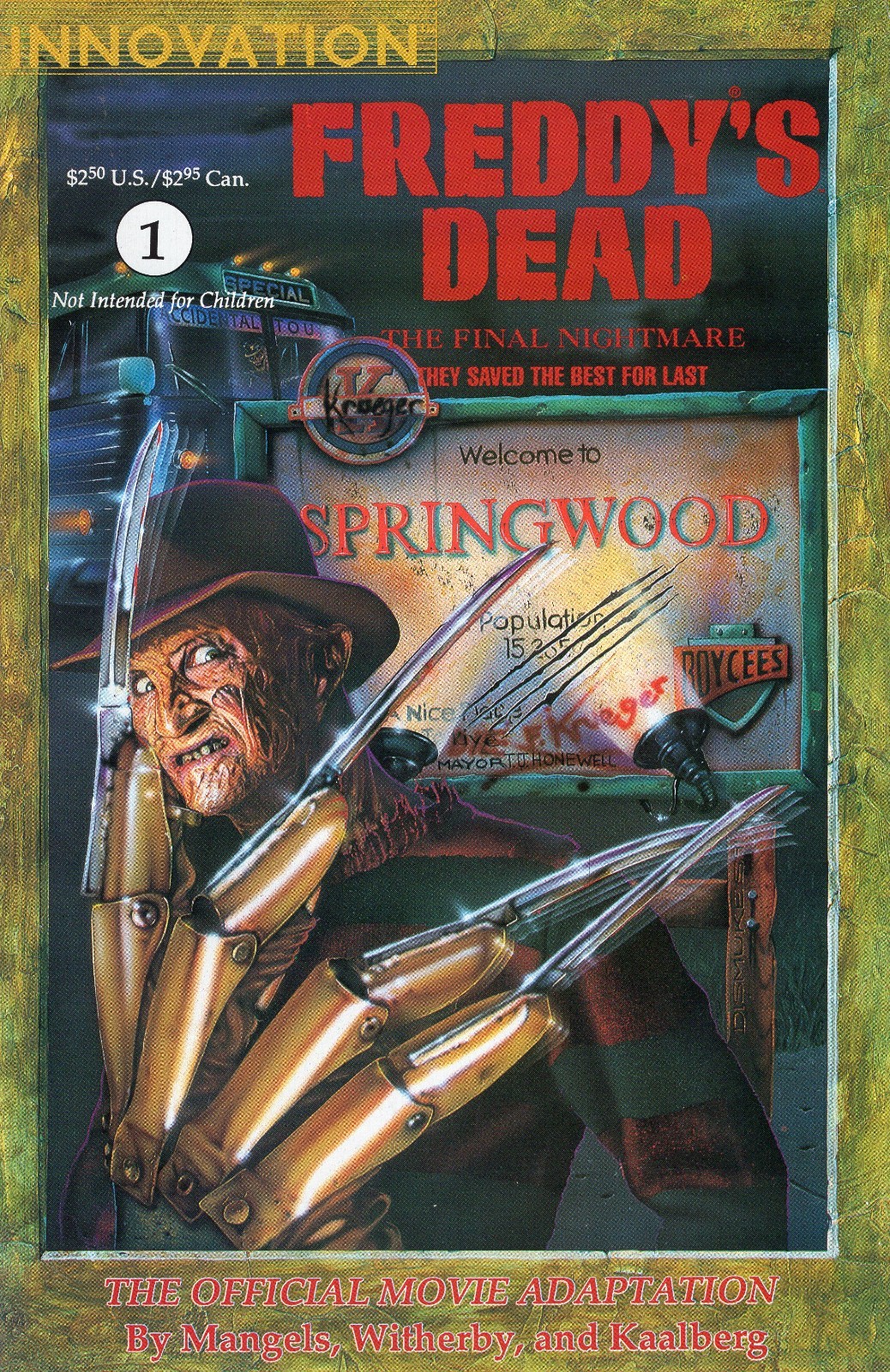 Freddy's Dead Final Nightmare #1 Innovation 1991 VF Freddy's Dead Final Nightmare #1 Innovation 1991 VF
