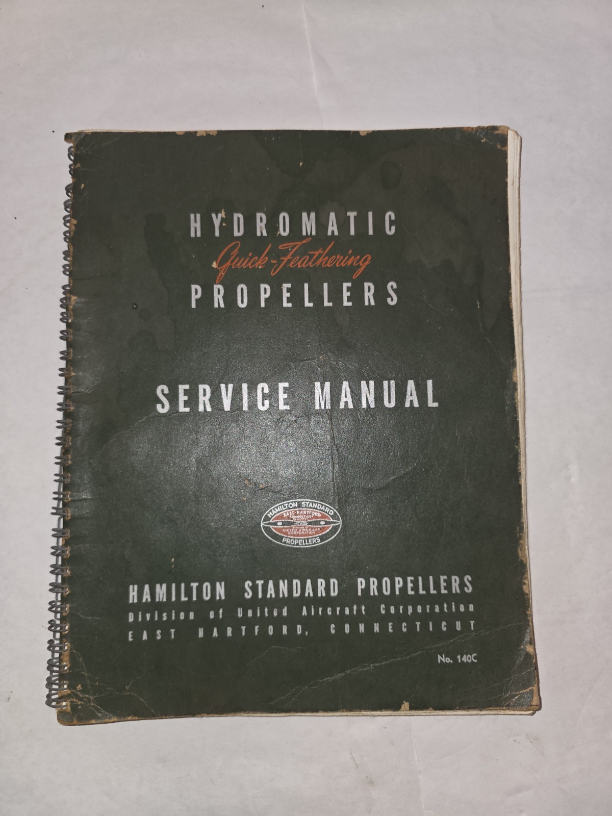 Vintage 1946 Hamilton Standard Hydromatic Propellers Service Manual No.140C WWII