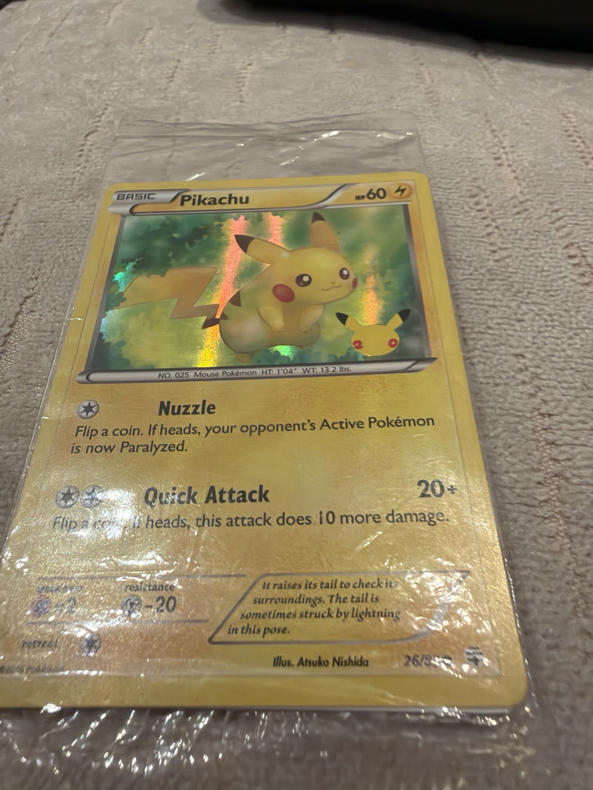 Pikachu 26/83 XY Generations 20th Anniversary Stamped Pokémon Card 2016 SEALED Pikachu 26/83 XY Generations 20th Anniversary Stamped Pokémon Card 2016 SEALED