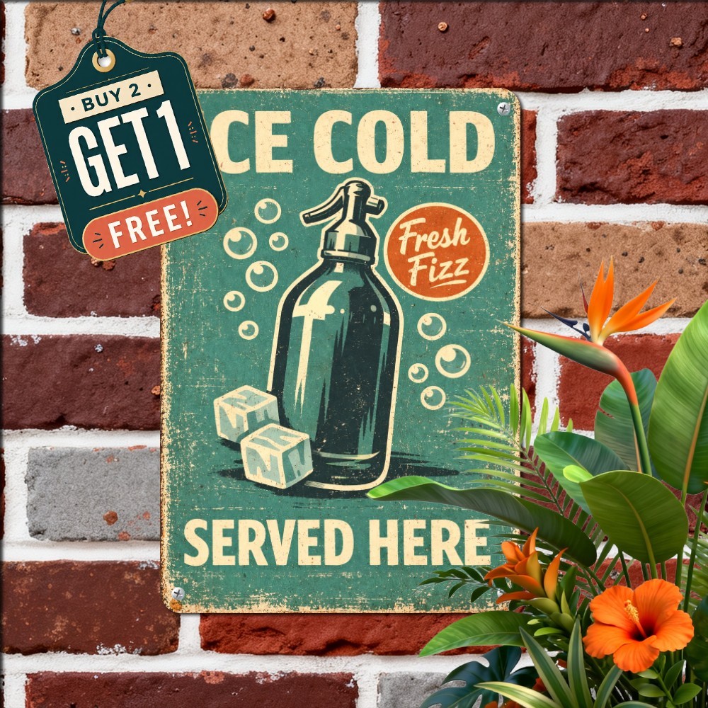 vintage ice soda poster bold centered number icon
