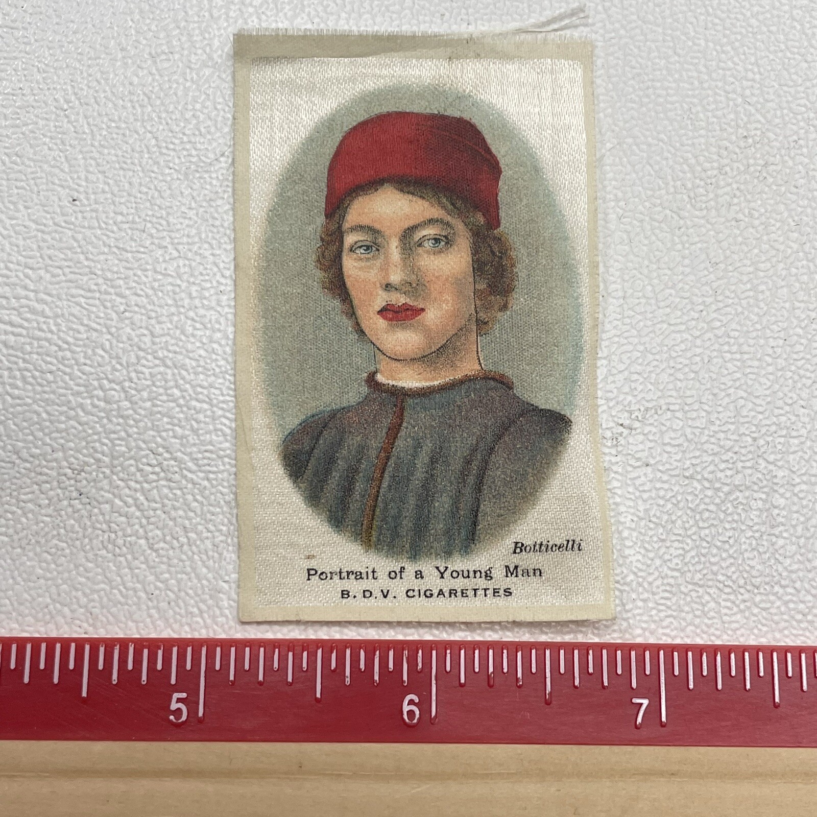 Vtg c 1910s Artwork PORTRAIT OF A YOUNG MAN Cigarette Tobacco Silk S008 Vtg c 1910s Artwork PORTRAIT OF A YOUNG MAN Cigarette Tobacco Silk S008