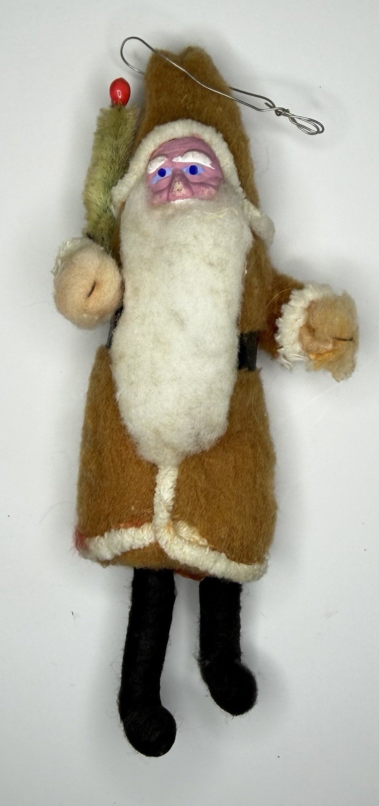 Rare Vtg 1930’s Spun Cotton Santa Claus Ornament 5.5” Made In Japan Belsnickle