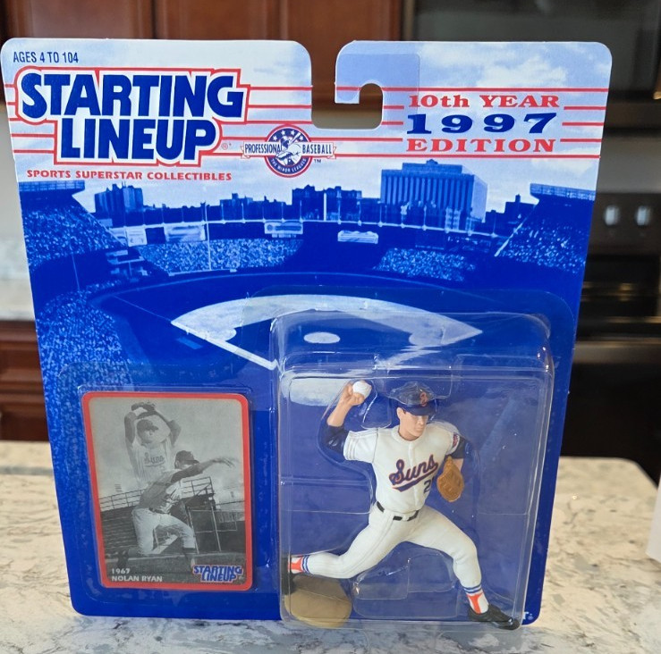 Nolan Ryan 1997 Starting Lineup Figurine & 3D Card New in Box Limited Lot of 2
