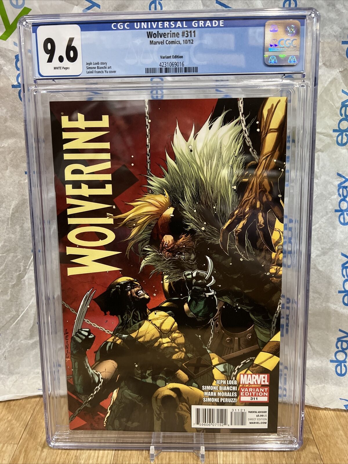 Wolverine (2010) #311 Leinil Yu 1 In 30 Variant CGC 9.6 Blue Label White Pages
