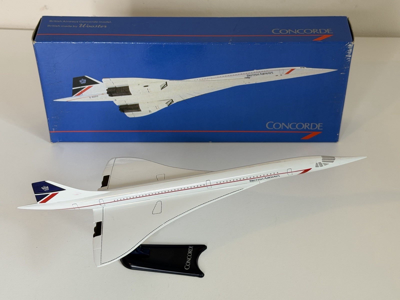 Vintage Wooster British Airways Concorde Model Aircraft Boxed Display Model