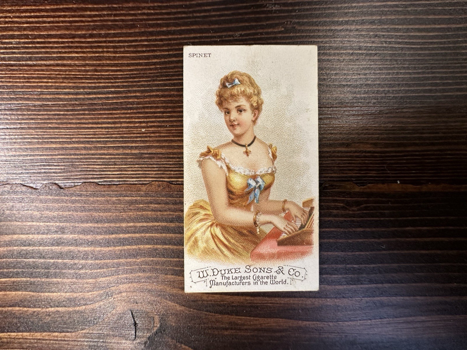 1888 N82 Duke's Cigarettes Musical Instruments - Spinet - Ex+/MT 1888 N82 Duke's Cigarettes Musical Instruments - Spinet - Ex+/MT