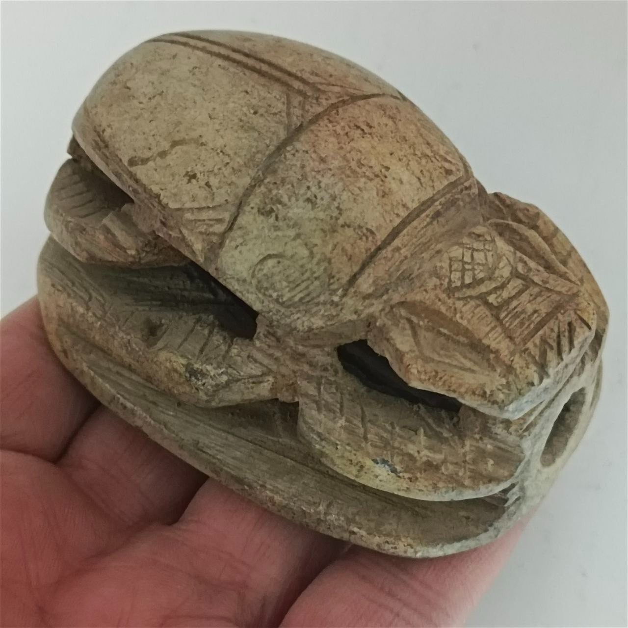Rare Egyptia scarab relic with hieroglyphs unique pharaonic archaeological style Rare Egyptia scarab relic with hieroglyphs unique pharaonic archaeological style