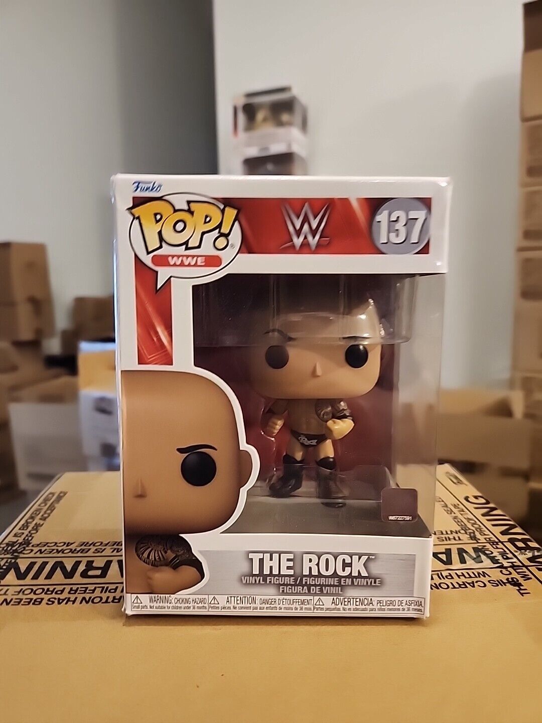 Funko Pop WWE The Rock Vinyl Wrestling Figure #137 Box Damage